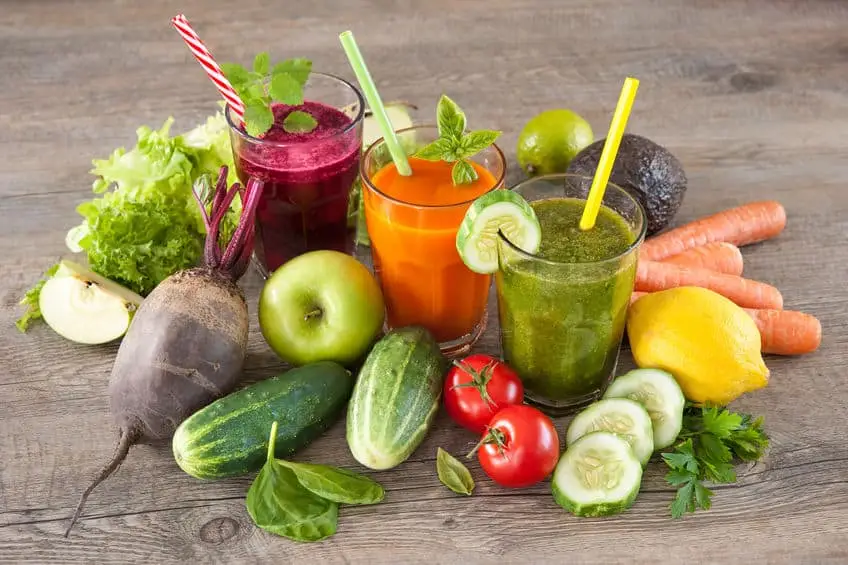 freshly juiced fruits and vegetables
