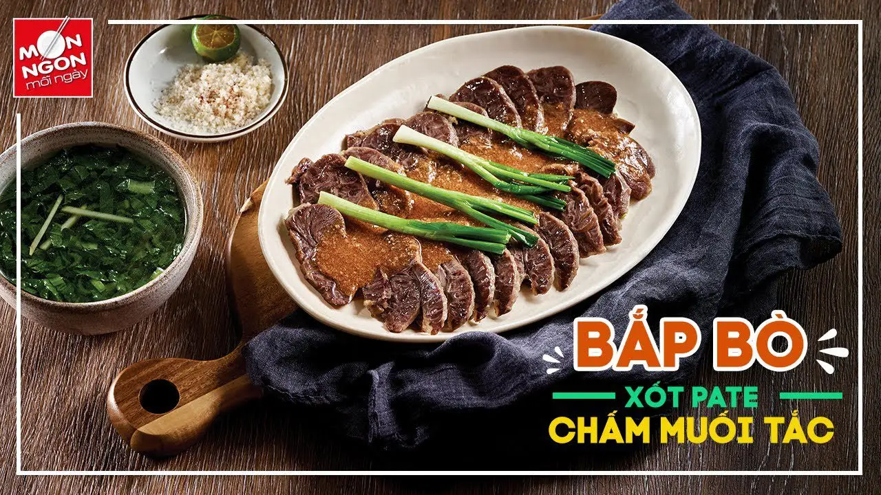 Bắp bò xốt pate chấm muối tắc