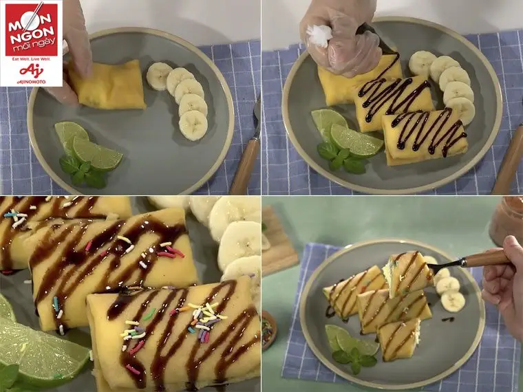 Cách làm bánh crepe kem chuối kiểu Pháp ngon mịn