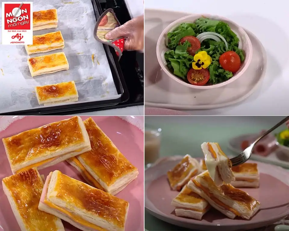 Cach lam SANDWICH NONG PHO MAI THIT NGUOI Buoc 3