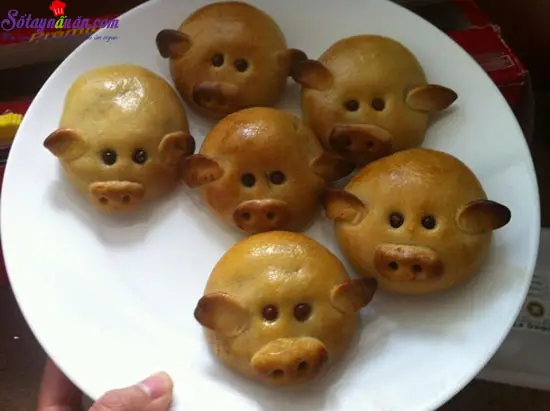 c&aacute;ch l&agrave;m b&aacute;nh trung thu h&igrave;nh con heo 4