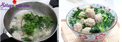 c&aacute;ch l&agrave;m canh rau cải thịt vi&ecirc;n 5
