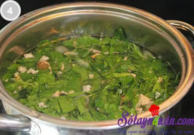 Canh rau ng&oacute;t nấu t&ocirc;m thịt 4