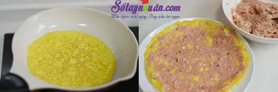 C&aacute;ch l&agrave;m trứng cuộn thịt 3