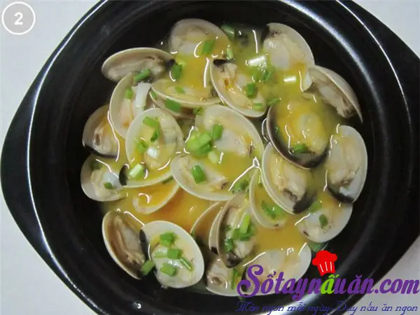 Ngao hấp trứng g&agrave; 2