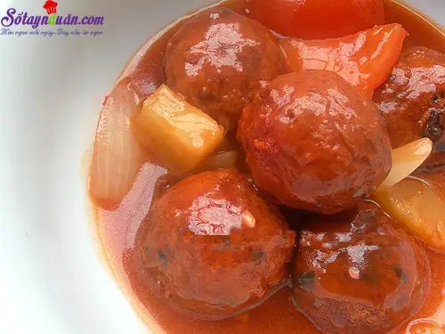 Hướng dẫn cách làm thịt viên sốt chua ngọt đưa cơm