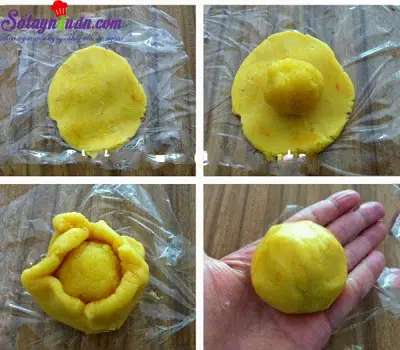Hướng dẫn l&agrave;m b&aacute;nh trung thu kiểu Hồng K&ocirc;ng cực dễ 9