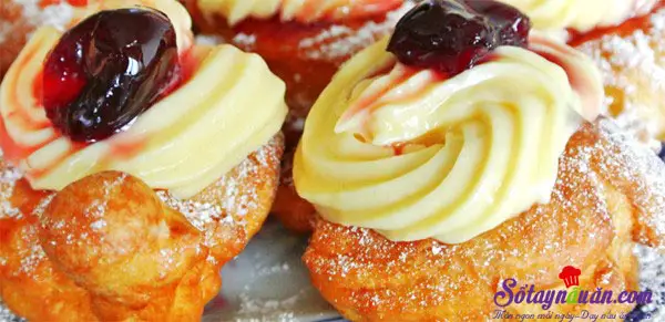 Hướng dẫn l&agrave;m b&aacute;nh zeppole - b&aacute;nh r&aacute;n mini kiểu &Yacute; cực dễ kết quả
