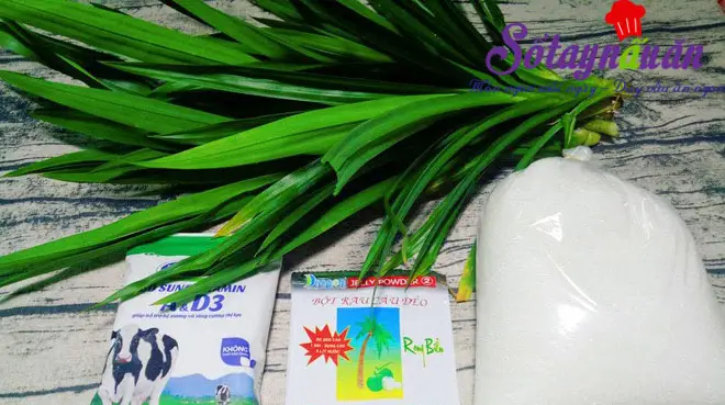 Học l&agrave;m thạch l&aacute; dứa sữa tươi thơm m&aacute;t cực đ&atilde; nguy&ecirc;n liệu