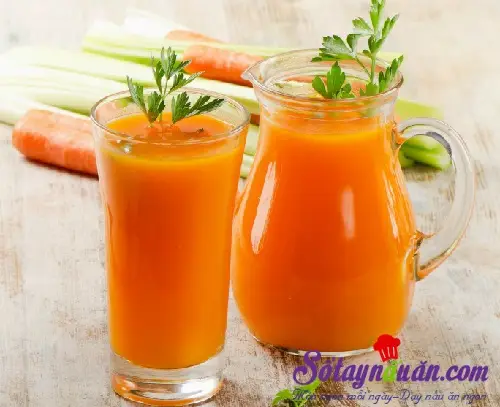 Sinh tố chanh, cần tây, củ quả