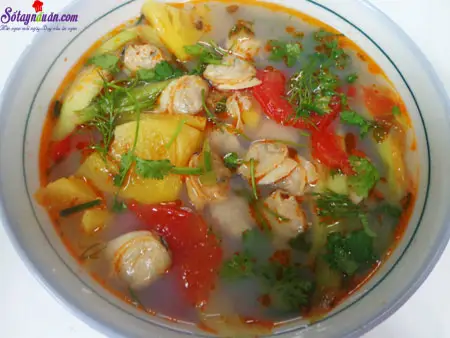 Canh ngao nấu dứa ngọt mát ngày hè