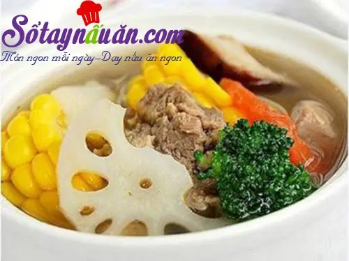 b&ograve; hầm củ sen ng&ocirc; ngọt