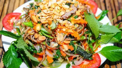 c&aacute;ch l&agrave;m nộm hoa chuối thịt g&agrave; 4