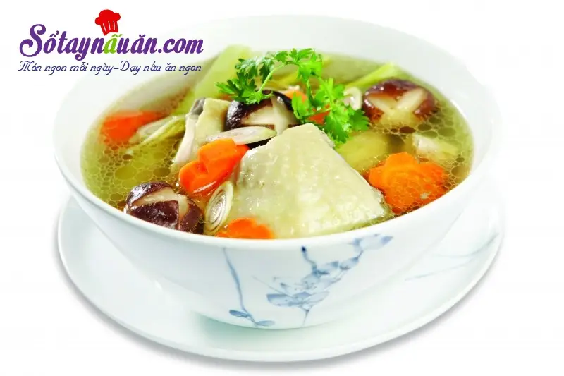canh g&agrave; hầm nấm