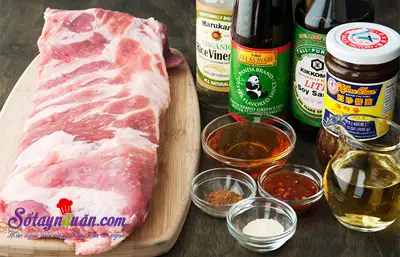 C&ocirc;ng thức cho m&oacute;n sườn nướng ướp nước t&aacute;o ngon m&ecirc; mẩn nguy&ecirc;n liệu