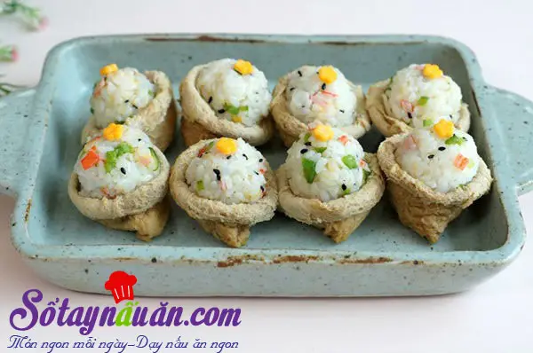 Hướng dẫn l&agrave;m sushi đậu hũ chi&ecirc;n kiểu H&agrave;n lạ miệng kết quả
